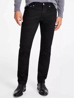 Calvin Klein Jeans Slim Straight Fit Black Jeans NWT Men’s 38x32